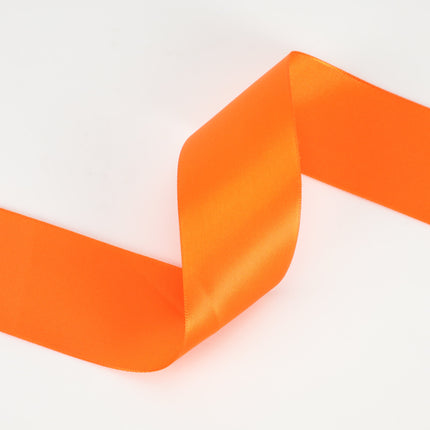1 1/2" Double Face Satin Ribbon | Torrid Orange (750) | 50 Yard Roll LA Ribbons Wholesale