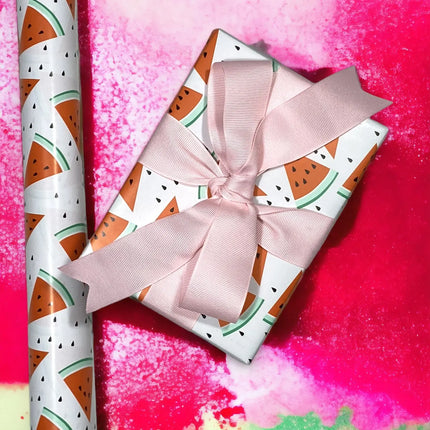 30" x 10' Wrapping Paper | Watermelon White/Pink LaRibbons and Crafts