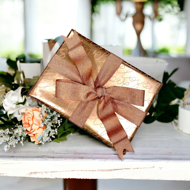 24" x 417' Wrapping Paper Half Ream | Metallic Love Print LaRibbons and Crafts