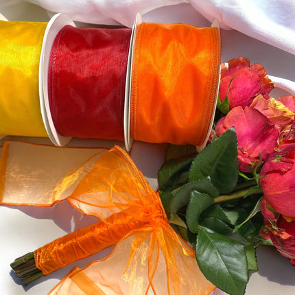 2 1/2" Wired Sheer Ribbon | Red | 50 Yard Roll LaRibbons and Crafts