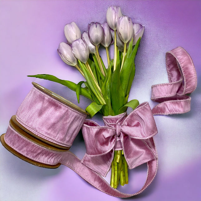 1" Wired Dupioni Ribbon | 10 Yards | Lt Purple LaRibbons and Crafts