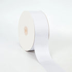 Spool of white double-face satin ribbon smooth sheen for gift wraps