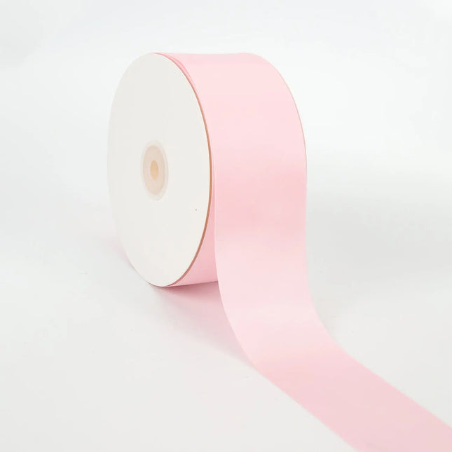 Spool of Lt Pink double-face satin ribbon smooth sheen for gift wraps
