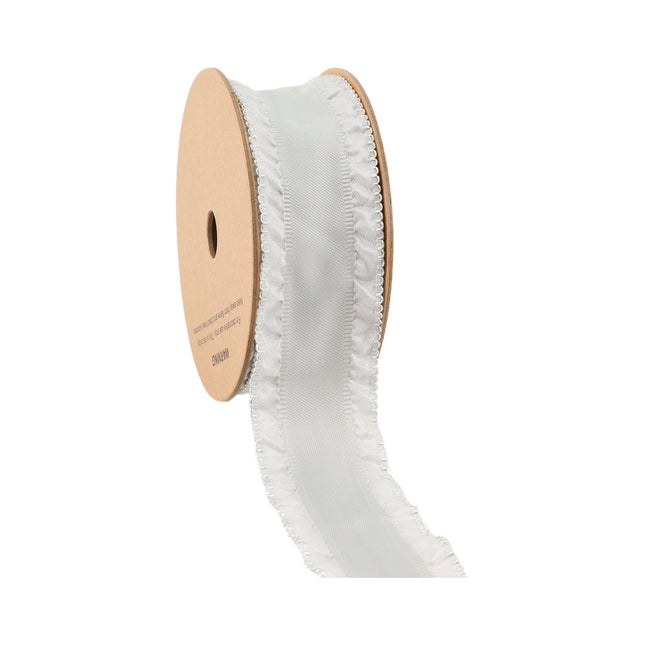1 1/2" Ruffle Ribbon | Silver | 20 Yard Roll LaRibbons and Crafts