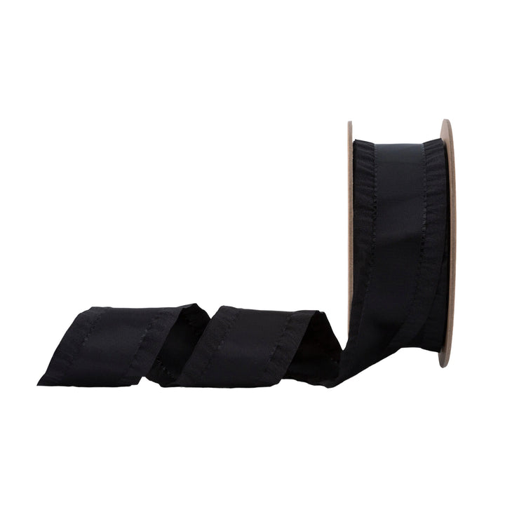 1 1/2" Ruffle Ribbon | Black | 10 Yard Roll