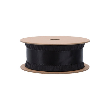 1 1/2" Ruffle Ribbon | Black | 10 Yard Roll LaRibbons Wholesale
