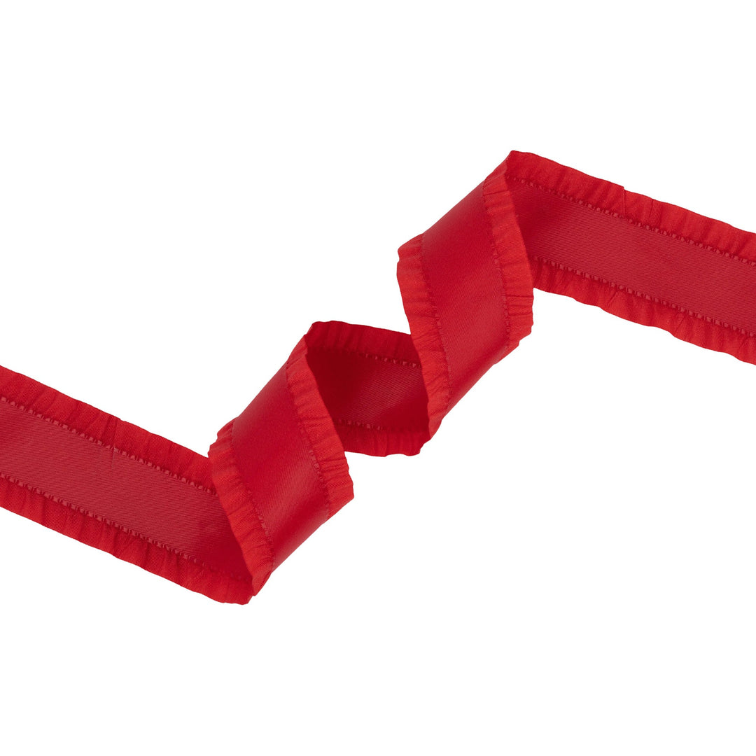 1 1/2" Ruffle Ribbon | Red | 10 Yard Roll LaRibbons Wholesale