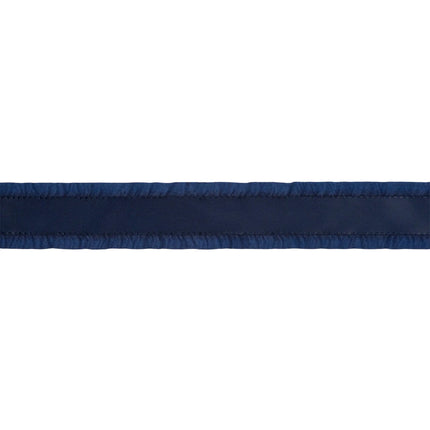 Versatile 1 1/2" Navy ruffle ribbon, perfect for upscale gifts and refined seasonal projects.