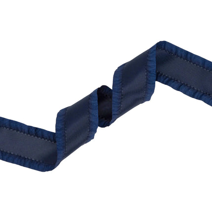 Bold Navy 1 1/2" ruffle ribbon, great for adding a polished flair to wreaths and table settings
