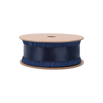 Luxurious 1 1/2" Navy ruffle ribbon, designed for DIY floral arrangements and timeless styling.