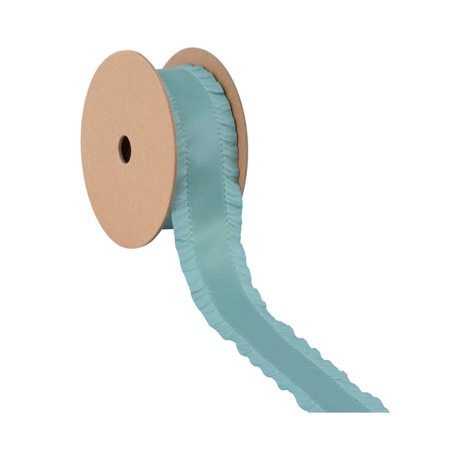 1 1/2" Ruffle Ribbon | Celadon | 10 Yard Roll LaRibbons Wholesale