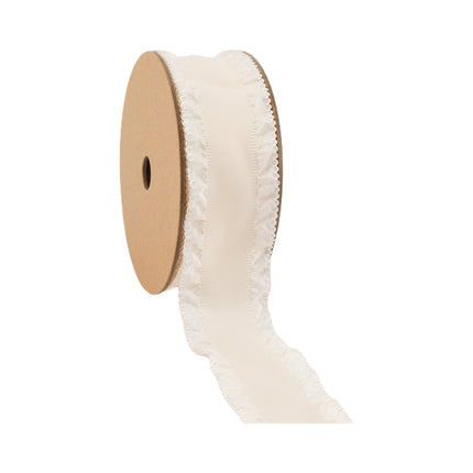 1 1/2" Ruffle Ribbon | Ivory | 20 Yard Roll LaRibbons and Crafts
