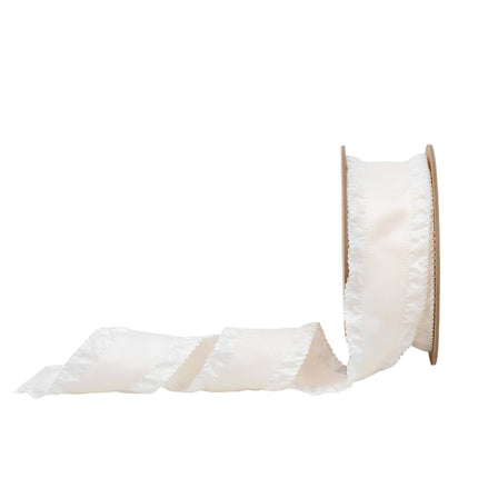 1 1/2" Ruffle Ribbon | Ivory | 20 Yard Roll LaRibbons and Crafts
