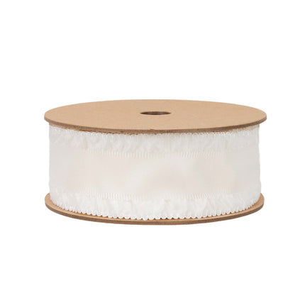 1 1/2" Ruffle Ribbon | Ivory | 20 Yard Roll LaRibbons and Crafts