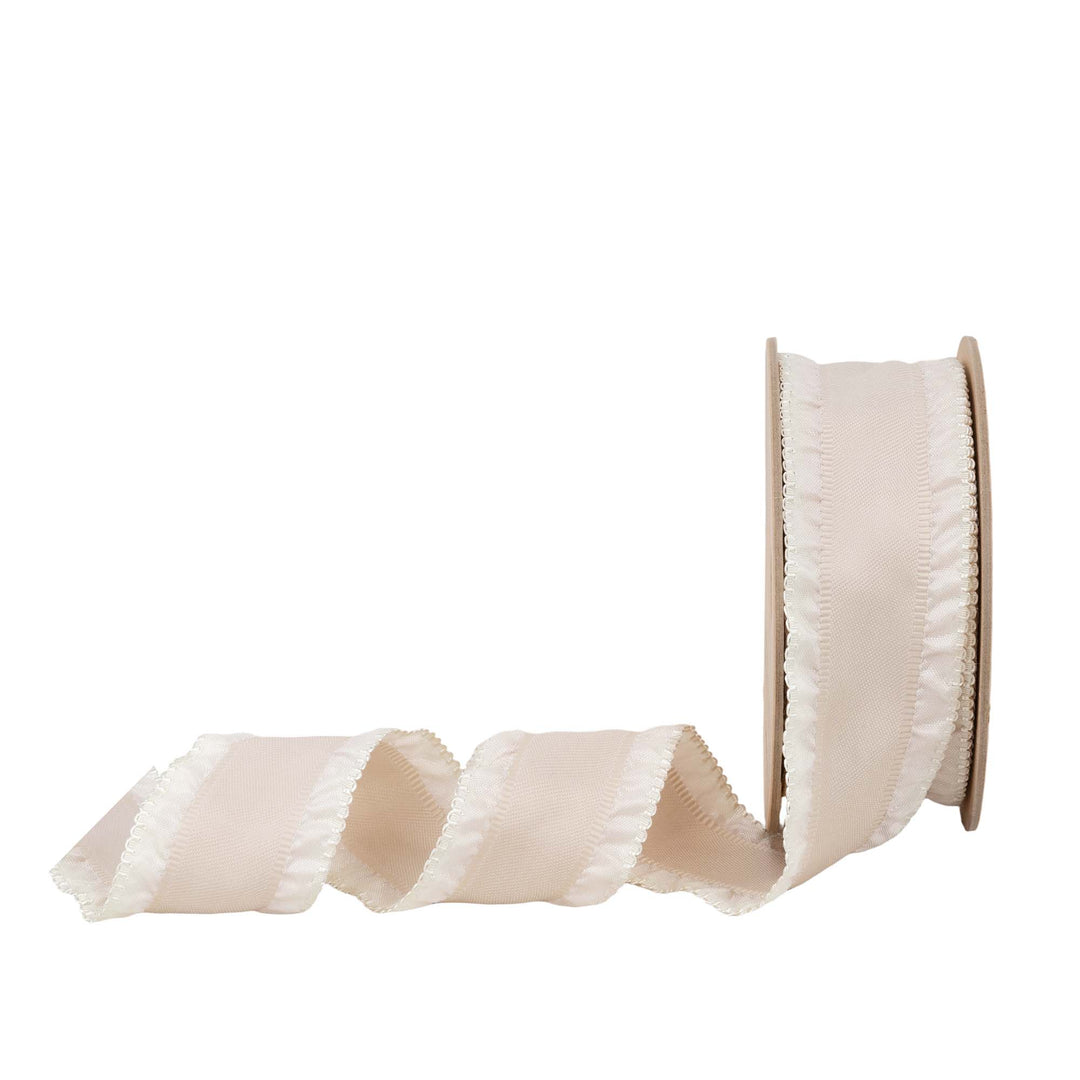 1 1/2" Ruffle Ribbon | Dark Cream | 20 Yard Roll