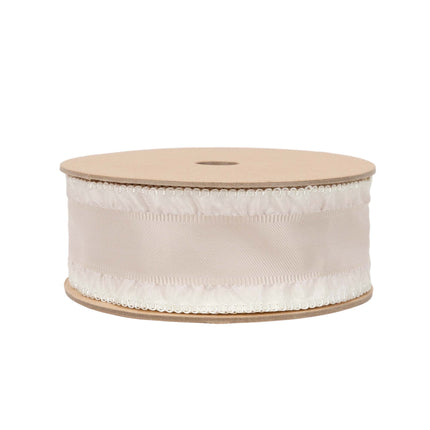 1 1/2" Ruffle Ribbon | Dark Cream | 20 Yard Roll LaRibbons and Crafts
