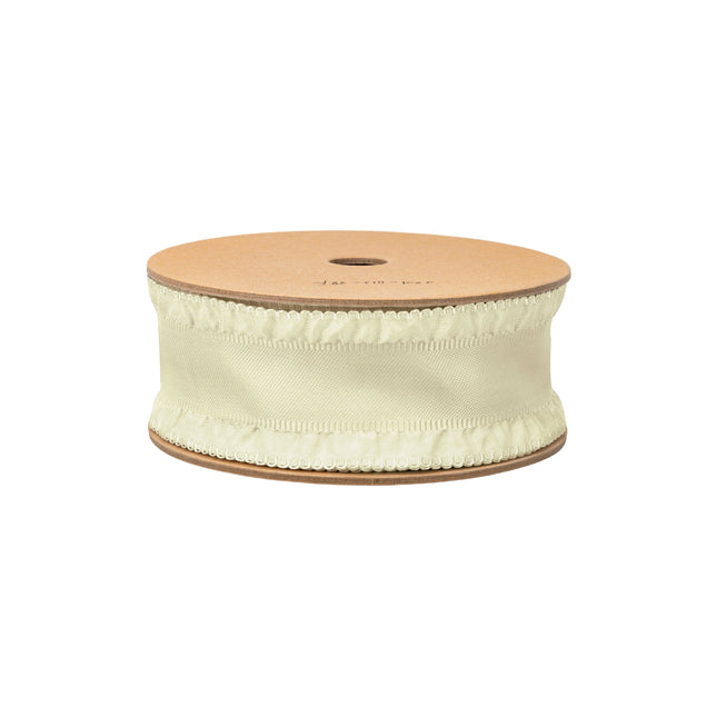 1 1/2" Ruffle Ribbon | Cream | 20 Yard Roll LaRibbons and Crafts