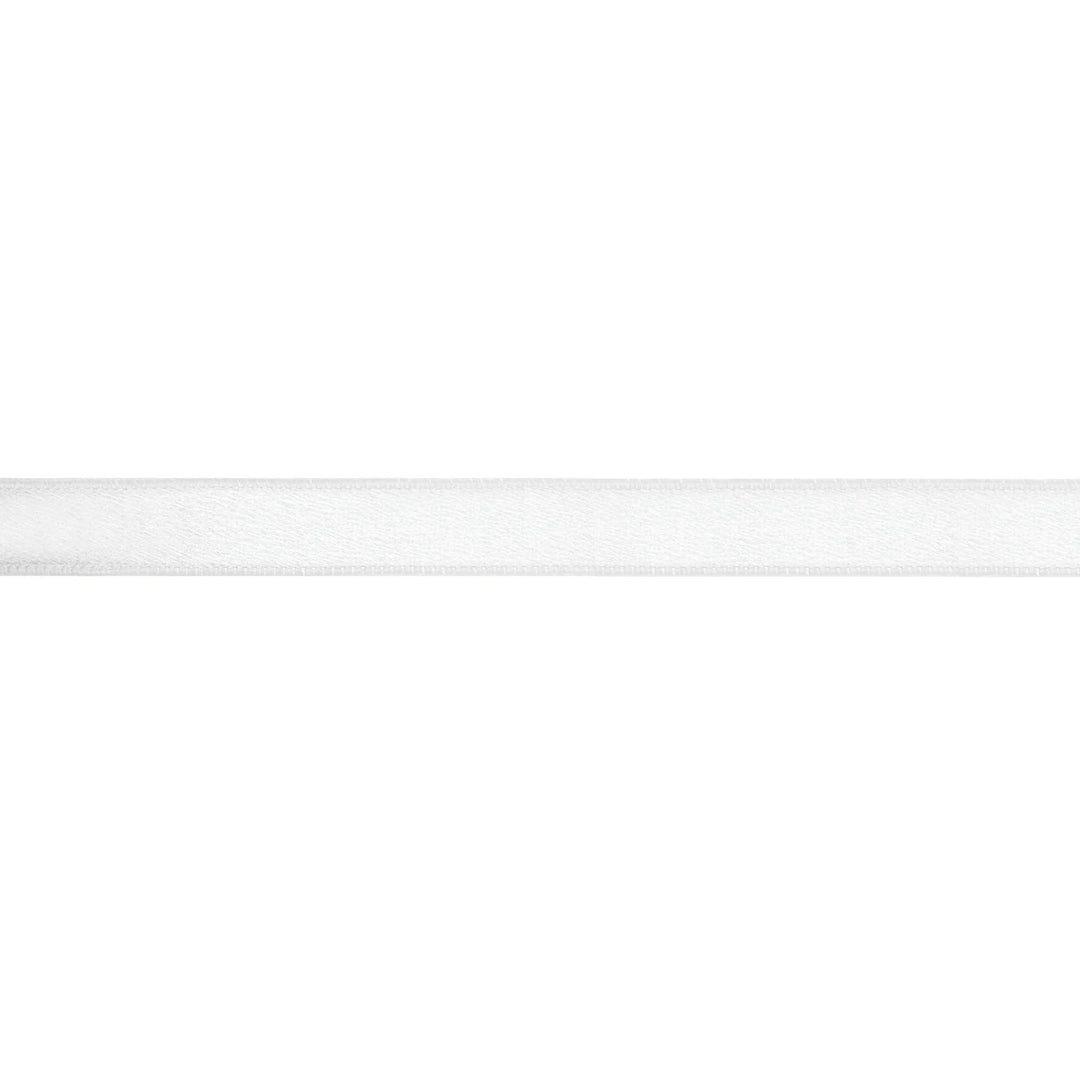 1" Wired Shimmer Satin Ribbon | White with White Backing | 10 Yard Roll