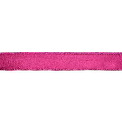 1" Wired Shimmer Satin Ribbon | Fuchsia with Fuchsia Backing | 10 Yard Roll LA Ribbons Wholesale