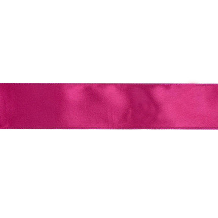 2 1/2" Wired Shimmer Satin Ribbon | Fuchsia with Fuchsia Backing | 10 Yard Roll LA Ribbons Wholesale