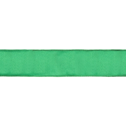 2 1/2" Wired Shimmer Satin Ribbon | Green with Green Backing | 10 Yard Roll LA Ribbons Wholesale