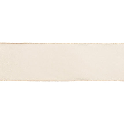 4" Wired Shimmer Satin Ribbon | Champagne with Champagne Backing | 10 Yard Roll LA Ribbons Wholesale