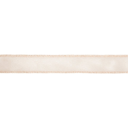 1" Wired Shimmer Satin Ribbon | Champagne with Champagne Backing | 10 Yard Roll LA Ribbons Wholesale