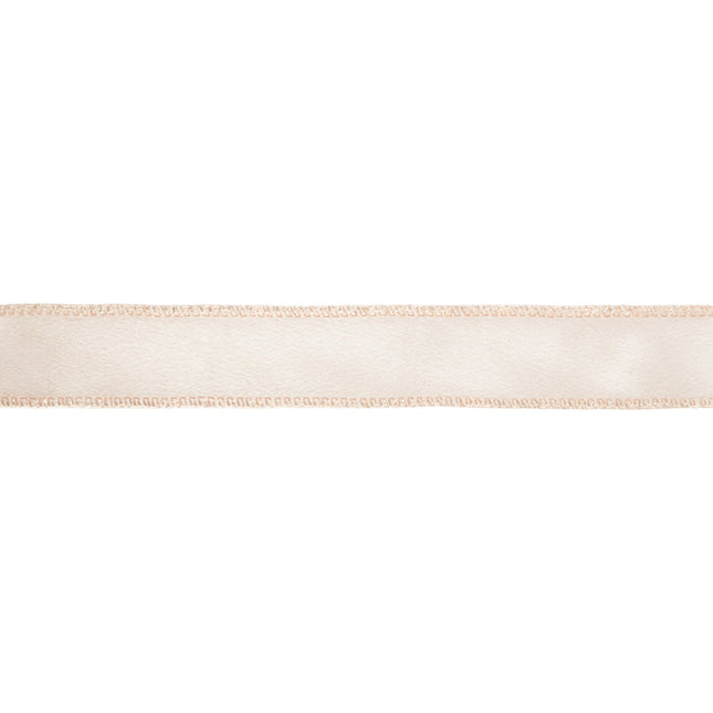 1" Wired Shimmer Satin Ribbon | Champagne with Champagne Backing | 10 Yard Roll LA Ribbons Wholesale