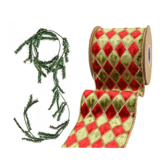 Garland Bundle 04 – 2 Pieces Greenery Frame & Ribbon Bundle