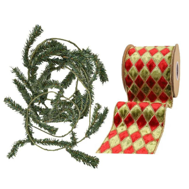Garland Bundle 04 – 2 Pieces Greenery Frame & Ribbon Bundle