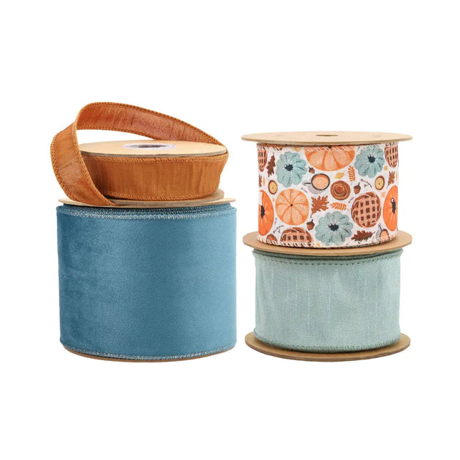 Harvest Ribbon Set 07B – 4 Rolls Craft DIY Deal Bundle LaRibbons and Crafts