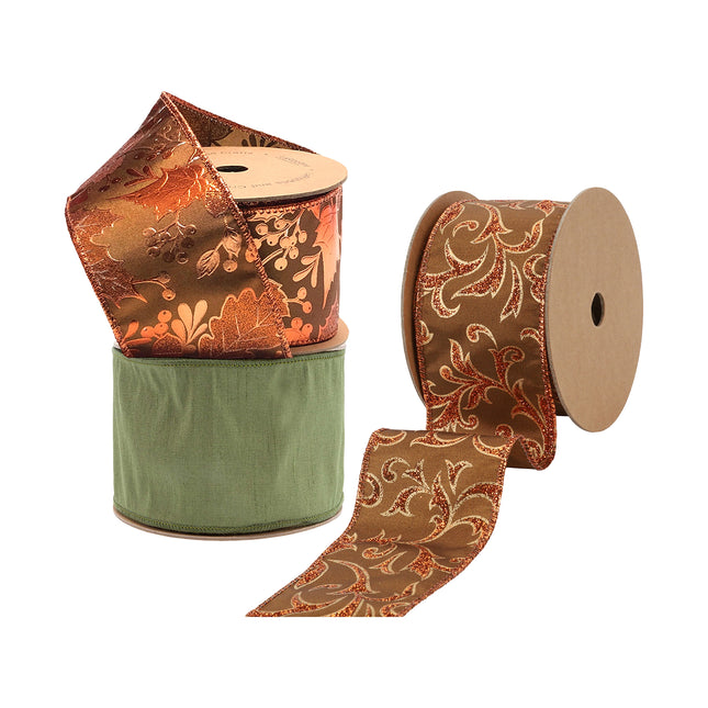 Harvest Ribbon Set 01 – 3 Rolls Craft DIY Deal Bundle LaRibbons and Crafts