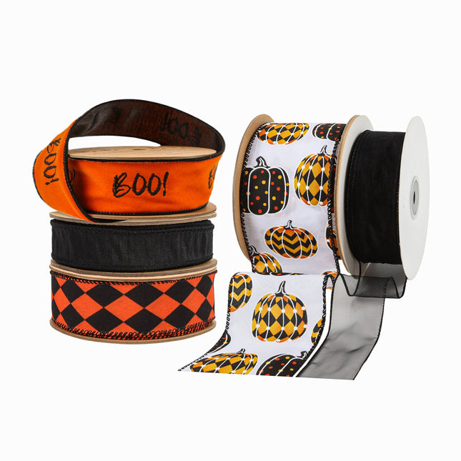 Halloween Ribbon Set 04 – 6 Rolls Craft DIY Deal Bundle LaRibbons and Crafts