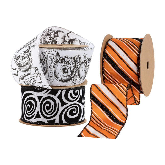 Halloween Ribbon Set 06 – 3 Rolls Craft DIY Deal Bundle LaRibbons and Crafts