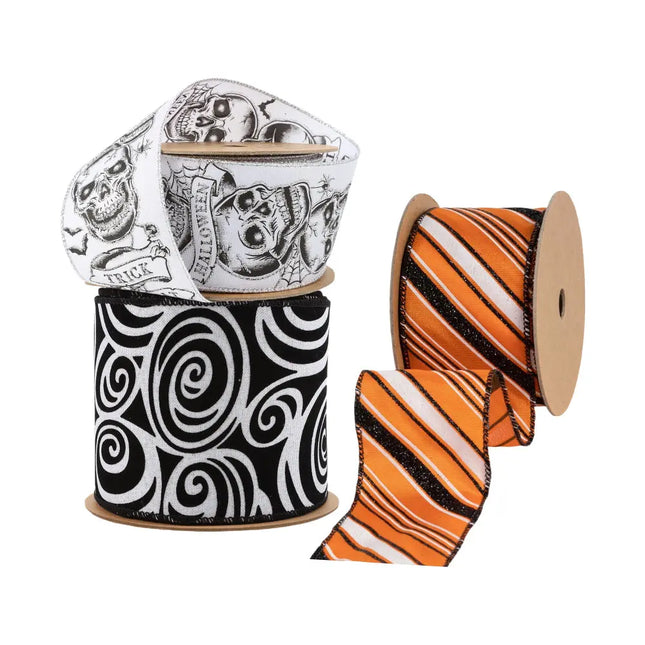 Halloween Ribbon Set 06 – 3 Rolls Craft DIY Deal Bundle LaRibbons and Crafts