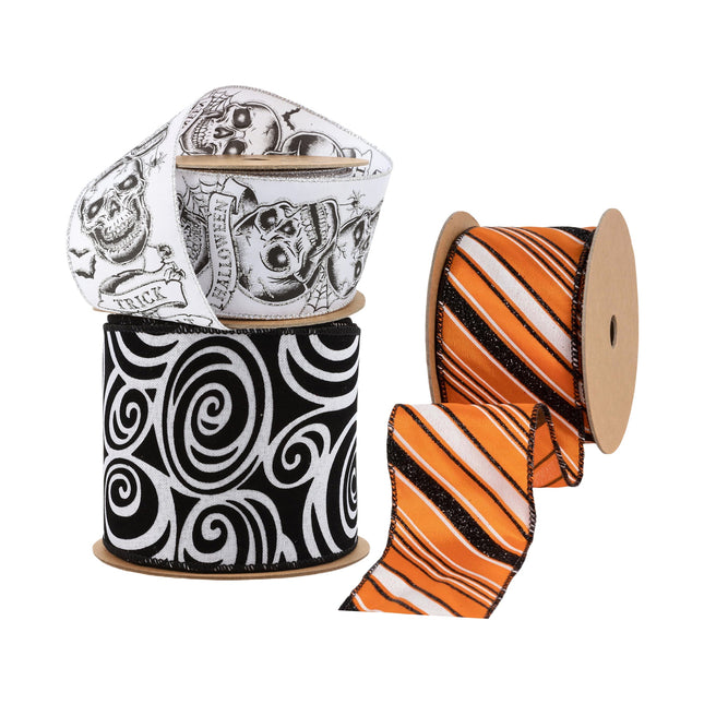 Halloween Ribbon Set 06 – 3 Rolls Craft DIY Deal Bundle LaRibbons and Crafts