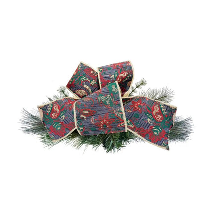 4" Wired Jacquard Ribbon | Burgundy Damask Paisley w/ Gold Dupioni-Fused Backing | 10 Yard Roll LaRibbons Wholesale