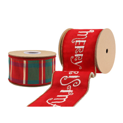Christmas Ribbon Set 014 – 2 Rolls Craft DIY Deal Bundle LaRibbons and Crafts