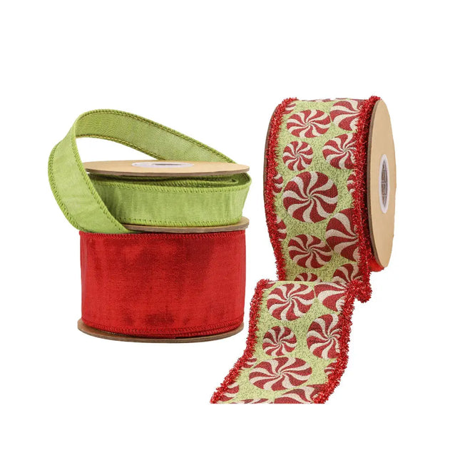 Christmas Ribbon Set 017A – 3 Rolls Craft DIY Deal Bundle LaRibbons and Crafts