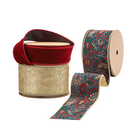 Christmas Ribbon Set 02 – 3 Rolls Craft DIY Deal Bundle  LaRibbons and Crafts