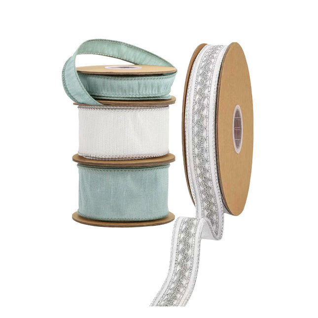 Christmas Ribbon Set 025C – 4 Rolls Craft DIY Deal Bundle LaRibbons and Crafts