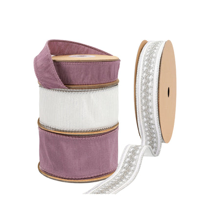 Christmas Ribbon Set 025D – 4 Rolls Craft DIY Deal Bundle LaRibbons and Crafts