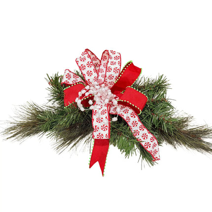 1 1/2" Wired Ribbon | Red w/ Lime Green Pom Pom Edge | 10 Yard Roll LaRibbons and Crafts