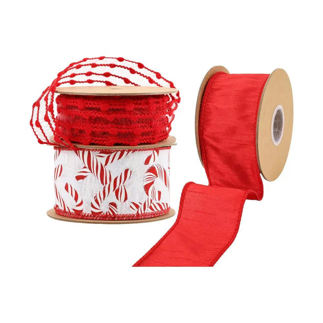 Christmas Ribbon Set 026B – 3 Rolls Craft DIY Deal Bundle