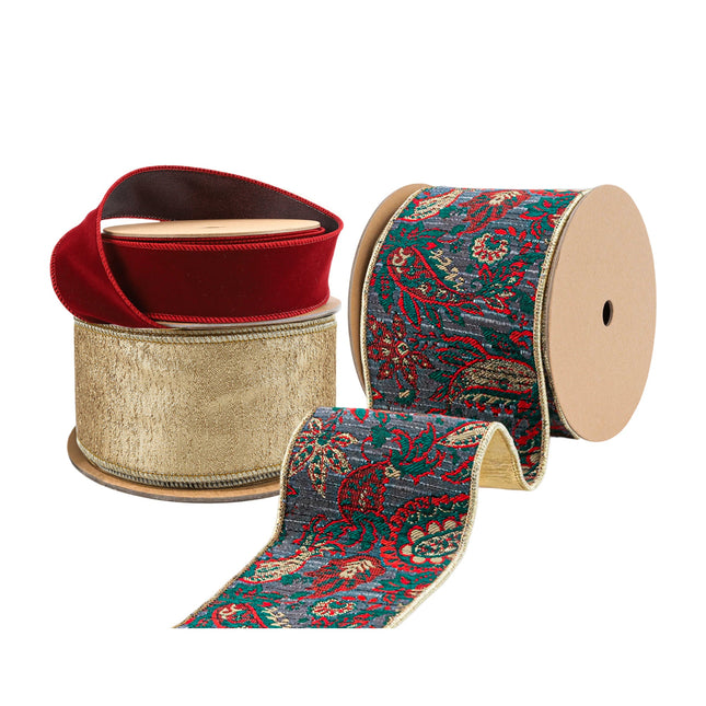 Christmas Ribbon Set 02– 3 Rolls Craft DIY Deal Bundle LaRibbons and Crafts