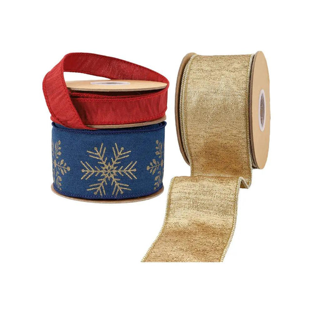 Christmas Ribbon Set 030B – 3 Rolls Craft DIY Deal Bundle