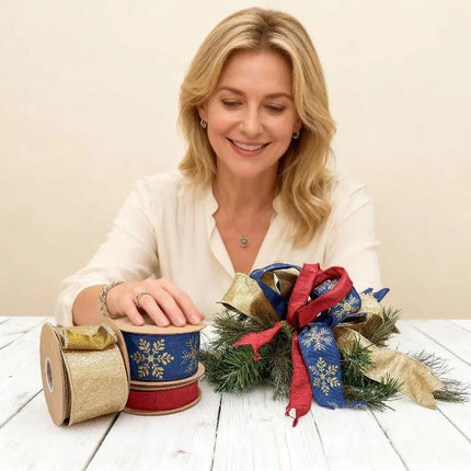 Christmas Ribbon Set 030B – 3 Rolls Craft DIY Deal Bundle