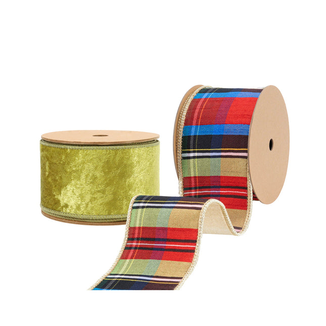 Christmas Ribbon Set 48– 2 Rolls Craft DIY Deal Bundle LaRibbons and Crafts