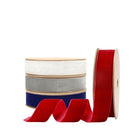 Premium Velvet Ribbon in Red/White/Blue/Gray | 4 Rolls |40 Yards