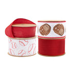Wired Ribbon in Baseballs and Glove Pattern Assorted with Silk Crinkle Ribbon and Red Liene |4 Rolls |40 Yards
